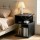 Artiss S-Shaped Bedside Table Black with 2 Shelves Integrated Charging Station USB Type‑C 33x33x50cm
