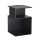 Artiss S-Shaped Bedside Table Black with 2 Shelves Integrated Charging Station USB Type‑C 33x33x50cm