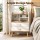 Artiss Bedside Table 2 Drawers with Charging Station White and Pine Solid Pine Legs Modern Design Compact