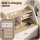 Artiss Bedside Table 2 Drawers with Charging Station White and Pine Solid Pine Legs Modern Design Compact
