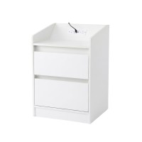 Artiss LED Bedside Table Nightstand with Charging Station 2 Drawers RGB LED White for Bedroom Gaming Room Artiss LED Bedside Table Nightstand with Charging Station 2 Drawers RGB LED White for Bedroom Gaming Room