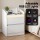 Artiss LED Bedside Table Nightstand with Charging Station 2 Drawers RGB LED White for Bedroom Gaming Room