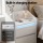 Artiss LED Bedside Table Nightstand with Charging Station 2 Drawers RGB LED White for Bedroom Gaming Room
