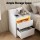 Artiss LED Bedside Table Nightstand with Charging Station 2 Drawers RGB LED White for Bedroom Gaming Room