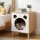 Artiss Cat Nest Bedside Table Solid Pine Legs E1 MDF 2-in-1 Cat House Nightstand 40x40x50cm Pine White