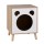 Artiss Cat Nest Bedside Table Solid Pine Legs E1 MDF 2-in-1 Cat House Nightstand 40x40x50cm Pine White