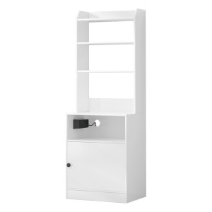 Artiss Bedside Table Nightstand, 15mm Particle Board, White, 45x36x140cm, Charging Station, Stylish & Functional