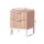 Artiss Lura Bedside Table - Pine & White Nightstand with Fluted Front, Metal Legs, 2 Drawers, 40x40x52cm, Easy Assembly