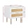 Artiss Rattan Bedside Table 2 Drawers White and Pine, 48x40x50cm, Metal Legs, Particle Board, Modern Nightstand