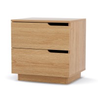 Artiss Pine Bedside Table with 2 Drawers, Air Gap Handles, E1 Particle Board, 48x40x48.5cm – Easy Clean & Assemble