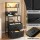 Artiss Tall Bedside Table with RGB LED Lighting Built in Charging Station 2 USB 2 AC Foldable Drawers