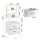 Artiss Tall LED Bedside Table with Built in Charging Station 2 USB 2 AC Foldable Drawers White 101cm