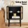Artiss Boris Bedside Table 40cm Pine Black, Sliding Fluted Doors, Two-Tone Nightstand, Metal Legs, Spacious Storage
