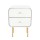 Artiss Bedside Table 2 Drawers White MDF Nightstand with Metal Legs Rounded Corners 42x40x57cm Storage
