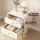 Artiss Bedside Table 2 Drawers White MDF Nightstand with Metal Legs Rounded Corners 42x40x57cm Storage