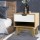 Artiss Iker Bedside Table 1 Drawer with Shelf, White and Oak, 15mm Particle Board, Splayed Legs, 50x39.5x46.5