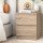 Artiss Bedside Table, Particle Board, 40x39.5x50cm, Oak, 2 Drawers, Modern Handle-less Design, Easy Assembly