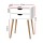 Artiss Bedside Table, Particle Board, White, 40x30x60cm - Scandinavian Style, 2 Drawers, Easy Assembly