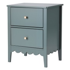 Artiss Green Bedside Table with 2 Drawers - MDF, 40x30x50cm, Easy-Clean, Anti-Tip, Ideal for Bedroom & Living Spaces