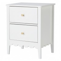 Artiss White Bedside Table with 2 Drawers, MDF Material, 40x30x50cm, Easy Clean, Anti-Tip Kit, Ideal for Bedrooms