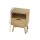 Artiss Rattan Bedside Table with 1 Drawer & Shelf - REI Oak, 54cm High, Real Rattan, Solid Wood Legs, Easy Assembly