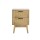 Artiss Rattan Bedside Table with 2 Drawers, Solid Wood Legs, 40x30x54cm, Boho Style, Easy Assembly, Oak Finish