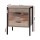 Artiss Barnsly Bedside Table 2 Drawers E1 Board Metal Frame Black Dark Oak 42.5x39x51cm - Modern Nightstand Storage