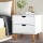 Artiss Anders White Bedside Table - 2 Drawers, Solid Rubber Wood Legs, Particle & MDF Board, 48x39x51cm