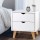 Artiss Anders White Bedside Table - 2 Drawers, Solid Rubber Wood Legs, Particle & MDF Board, 48x39x51cm