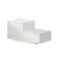 Artiss REMI White LED Bedside Table - 2 Drawers, 16 Colours, Stylish Design, Ample Storage, Easy Assembly