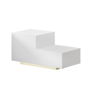 Artiss REMI White LED Bedside Table - 2 Drawers, 16 Colours, Stylish Design, Ample Storage, Easy Assembly