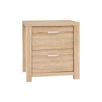Artiss Bedside Table 2 Drawers, Pine, 48x39x53cm, Beige - MAXI Series, Modern Storage Solution