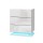Artiss 2x LED Bedside Tables - 3 Drawers, 16 Colours, High-Gloss UV Finish, Modern White Design, 53x35x60cm,