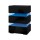 Artiss LUMI Black LED Bedside Tables 2x - 3 Drawers, 16 Colours, Particle Board & Acrylic Glass, 45x35x67cm,