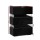 Artiss LUMI Black LED Bedside Tables 2x - 3 Drawers, 16 Colours, Particle Board & Acrylic Glass, 45x35x67cm,