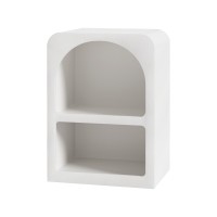 Artiss ARCHED White Bedside Table - Stylish Arched Design, E1 MDF, Textured Finish, 2 Shelves, 40x31x55cm, Easy Assembly
