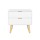 Artiss Bedside Table with 2 Drawers, White, Pine Legs, 50x40x50cm - Durable, Stylish, Easy Assembly, 1-Year Warranty