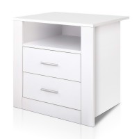 Artiss TARA White Bedside Table - 2 Drawers & Shelf, Modern Design, Ample Storage, Easy Assembly, Anti-Scratch Finish