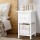 Artiss Claire Bedside Table Set of 2, 1 Drawer with Wicker Basket, Rustic White, Paulownia Wood, 25x30x45cm