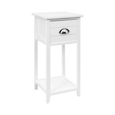Artiss Thyme Vintage Bedside Table - White, 18mm Paulownia Wood, Smooth Drawer, No Assembly, Eco-Friendly Finish Artiss Thyme Vintage Bedside Table - White, 18mm Paulownia Wood, Smooth Drawer, No Assembly, Eco-Friendly Finish