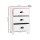 Artiss 2x Bedside Table 3 Drawers Vintage White, Solid Paulownia Wood, 45x30x62.5cm, No Assembly, Wall Mount