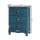 Artiss 2x Bedside Table 3 Drawers Vintage Blue, Solid Paulownia Wood, 45x30x62.5cm, Metal Handles, Pre-Asse
