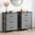 Artiss Set of 2 Chest of 3 Drawers Grey Compact Storage Tallboy with Metal Frame and MDF Top 47x30x73cm