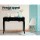 Artiss Console Table, Paulownia Wood & MDF, 91x40x80cm, Black - 3 Drawers, French Provincial Design, Vintage Charm