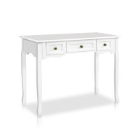 Artiss Console Table, Paulownia Wood & MDF, White, 91x40x80cm, 3 Drawers, French Provincial Style, Vintage Chic Decor