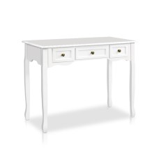 Artiss Console Table, Paulownia Wood & MDF, White, 91x40x80cm, 3 Drawers, French Provincial Style, Vintage Chic Decor Artiss Console Table, Paulownia Wood & MDF, White, 91x40x80cm, 3 Drawers, French Provincial Style, Vintage Chic Decor