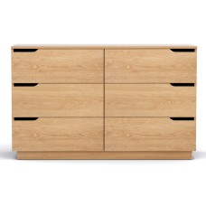 Artiss Pine 6-Drawer Dresser: 120x40x75cm, Smooth Runners, Anti-Tip Kit, Scratch-Resistant Finish, Easy Assembly