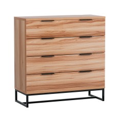 Artiss NOCHE 4 Chest of Drawers Tallboy Dresser, Rust Oak, High-Density Particle Board, 98x40x99cm, Bedroom Storage