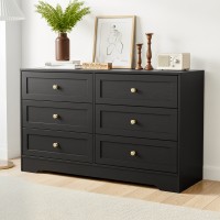 Artiss LEIF 6 Chest of Drawers Tallboy Cabinet Black, Contemporary Storage, 120x40x71.5cm, Metal Handles