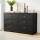 Artiss LEIF 6 Chest of Drawers Tallboy Cabinet Black, Contemporary Storage, 120x40x71.5cm, Metal Handles